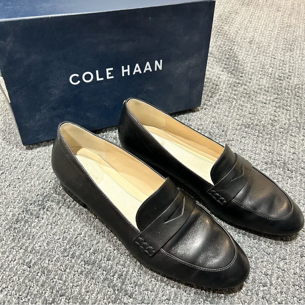 Cole Haan Black Leather Loafers